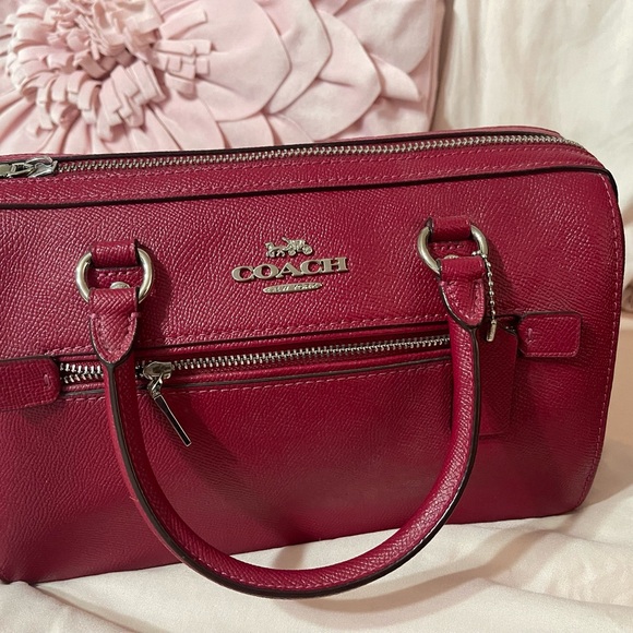 Coach red Rowan satchel ALMOST BRAND NEW - Picture 5 of 5